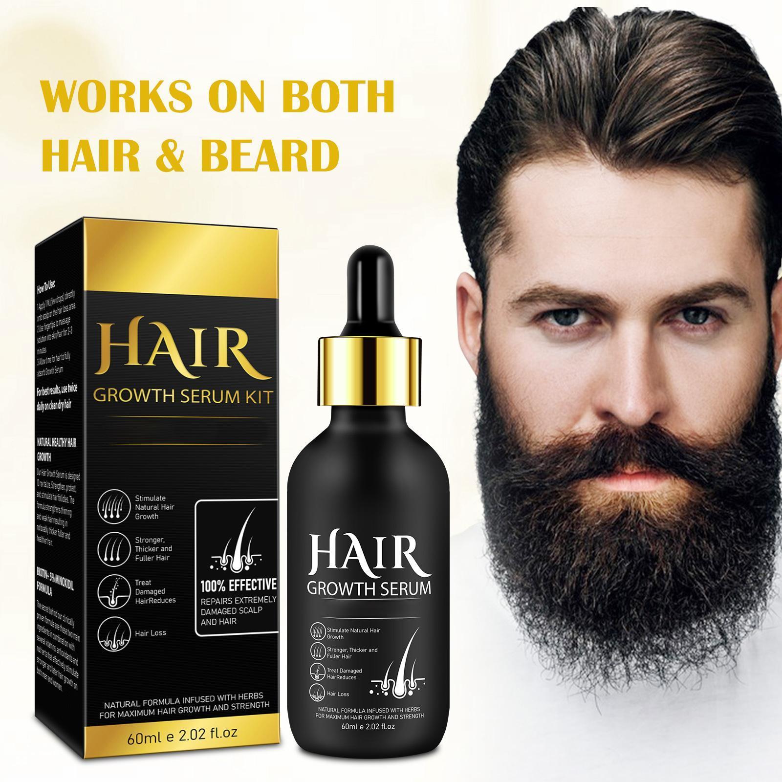 Hair Growth Oil for Men and Women - Regrowth Serum, Extra Strength Spray for Hair Loss, Thicker Healthier Hair, Beard Growth Kit, Topical Treatment, 2.02 oz