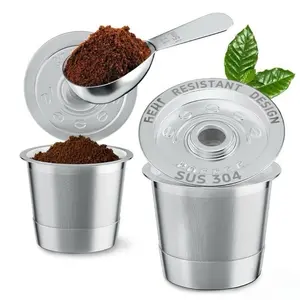2 Pack Reusable K Cups Coffee Pods for Keurig 1.0: Stainless Steel Refillable K Cups - Reusable Coffee Filters for Keurig Coffee Machine, BPA-Free, SUS 304‌, Scoop, Heat Resistant Handles