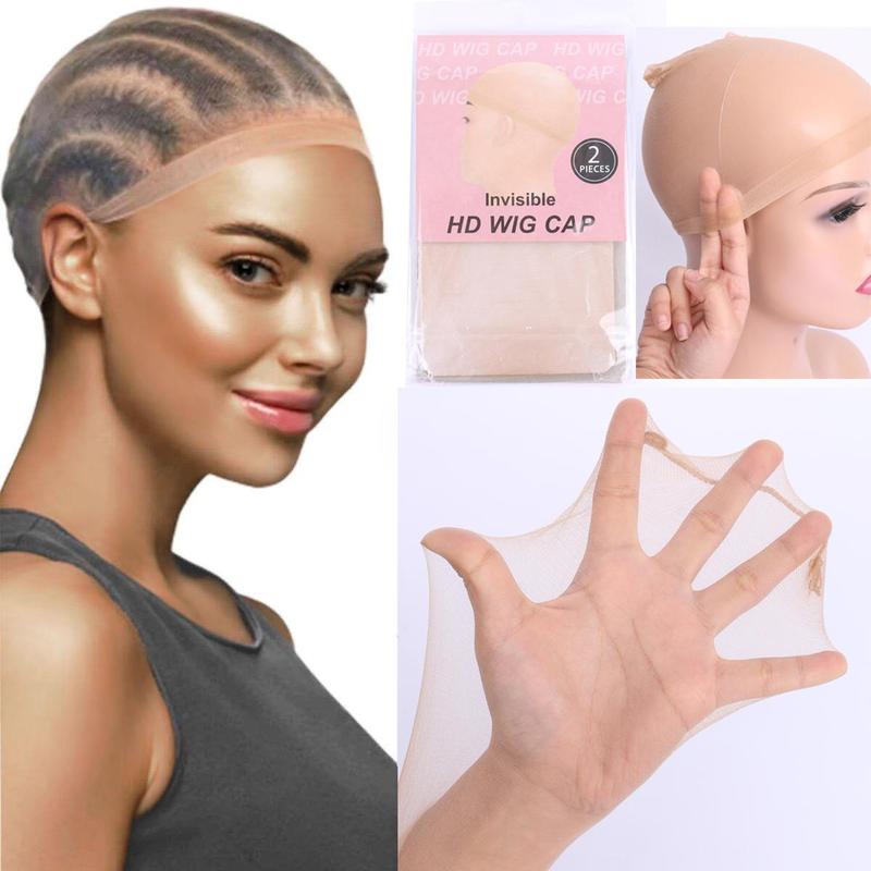 Suntuhair 2 Pieces Skin Like HD Human Hair Wig Caps