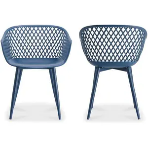 Collection Modern Piazza Outdoor Chair, Black, Set Of 2 23.6 W x 22.6 D x 31.7 H