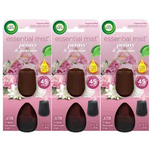 Air Wick Essential Mist Refill, Peony & Jasmine, 0.67 oz ( Pack of 3 )