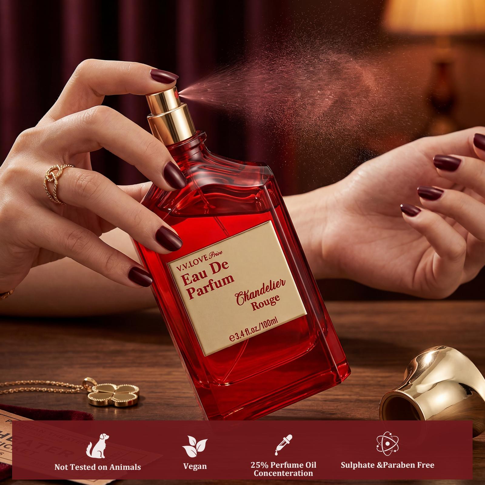 Chandelier Rouge | Fruity Floral Vanilla Woody | EDP Luxury Women Perfume 100ml | Apple,Lychee,Rose,Jasmine,Vanilla | Long Lasting Date Night,Party & Special Occasions