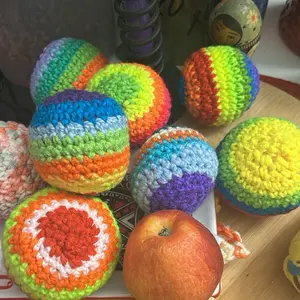 Crochet hacky sack balls