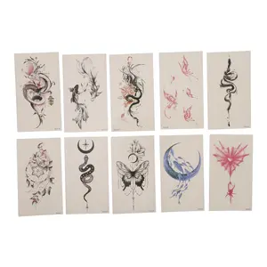 VOCOSTE Realistic Fake Tattoos Refreshing Style Temporary Tatto Assorted Color 10 Pcs