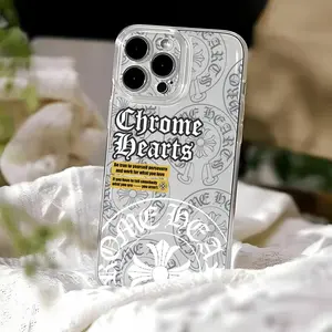 fashion Chrome Hearts  Phone Case Transparent Phone Case Cover For iPhone 16 15 14 13 12 11 Pro Max XR Plus