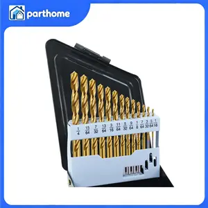 13Pcs Left Hand Drill Bit Set, High-Speed Steel Drills with Titanium Nitride Coating, Reverse Drill Bits for Hardened Metal, Stainless Steel, Cast Iron, with Index Storage Case (1/16”-1/4”)