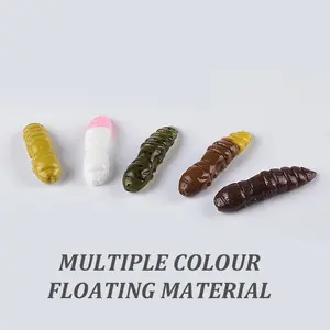 DeepJaw Outfitters 18pcs 1.5in/0.062oz  baits and lures Trout Soft Maggot Lures - Trout Fishing Killer Bait Add salt and remove fishy taste