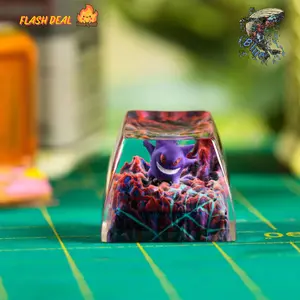 Custom CREEPY GENGAR Artisan Keycap Custom Keycaps Art Decor Resin Keycaps Anime Artisan Keycap Cute Resin Keycaps for Mechanical Keyboard
