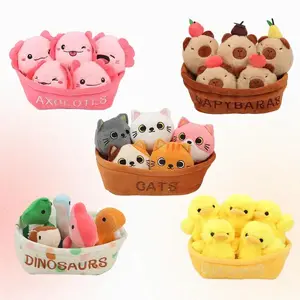 Emotion Support Stuffed Animal Plush Toy, 6 Counts Cute Animal Plush Toy, Birthday Gifts, Cuddly Stuffed Animal, Soft Stuffed Animal