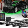 DIBMS 4 PCS Universal Underglow LED Lights Kit for Car with APP & Remote Control, RGB Multicolor Modes, Music Sync, Waterproof Light Bar, Exterior Neon Accent Underbody LED Lighting Kit singing lights cars underglow neon tubes