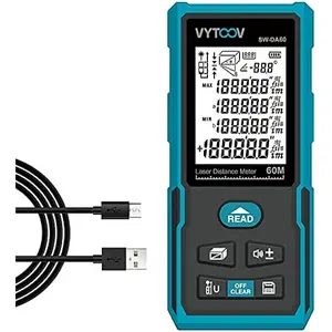 Laser Measure Distance 197Ft 60M M/in/Ft IP54 Laser Distance Meters LCD Display Backlight Laser Distance Measure with Pythagorea