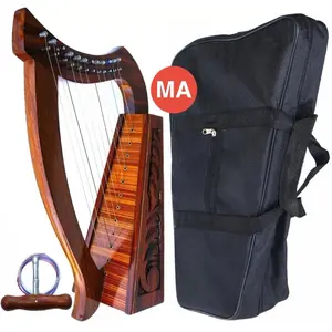 24" Irish Celtic Harp 12 Strings Rosewood Diagonal Design with Bag & Tuning Key Musical Instrument