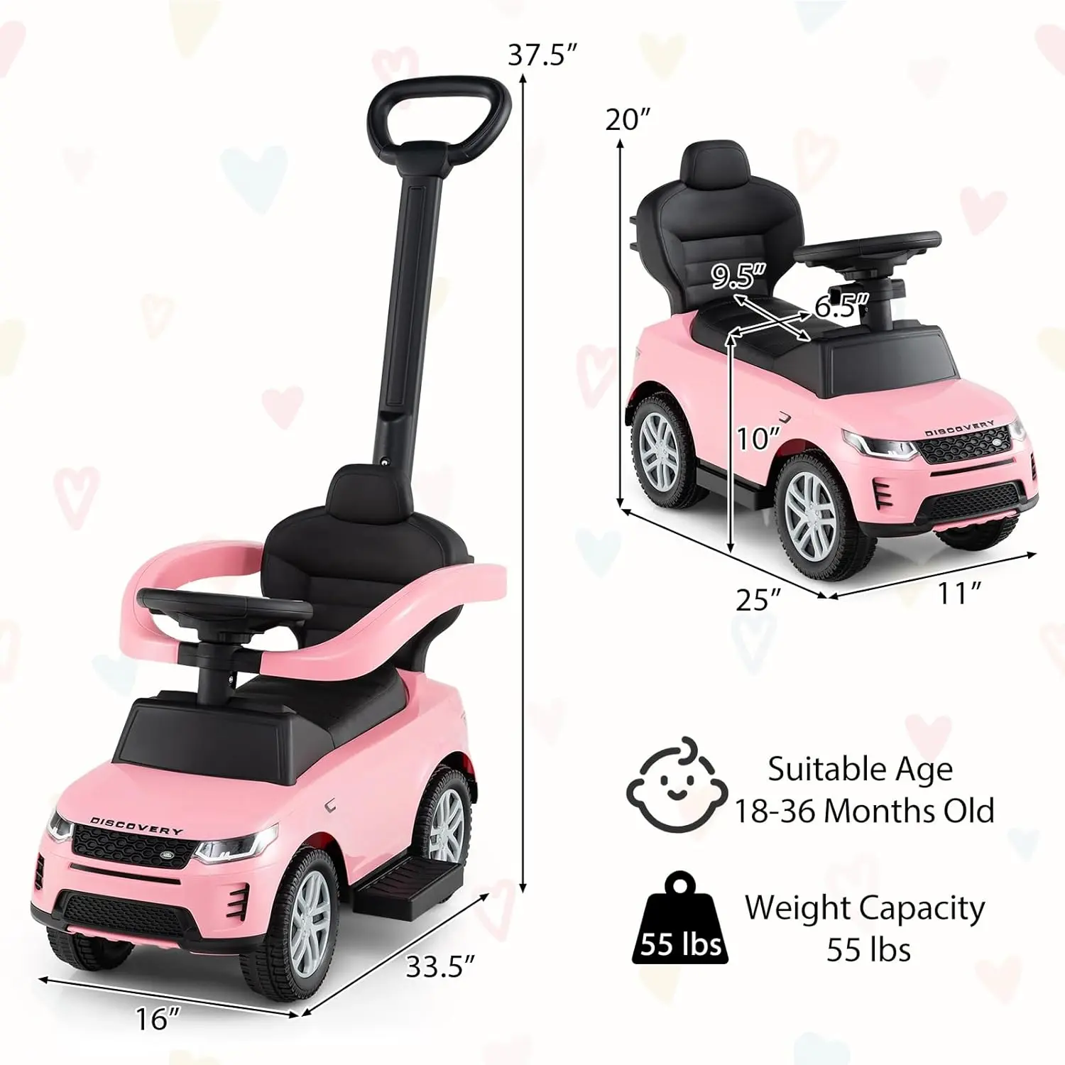 Licensed Land Rover 3 IN 1 - Pink