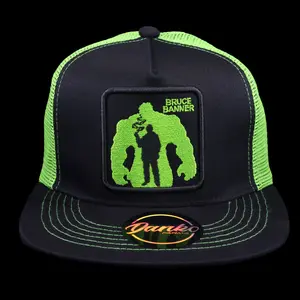 Bruce Banner Snapback Trucker Hat in Green and Black