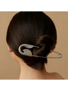 Metal Safety Pin Hair Clip, Casual Versatile Hair Accessory for Women & Girls, Minimalist Hair Clip Suitable for Thick Hair