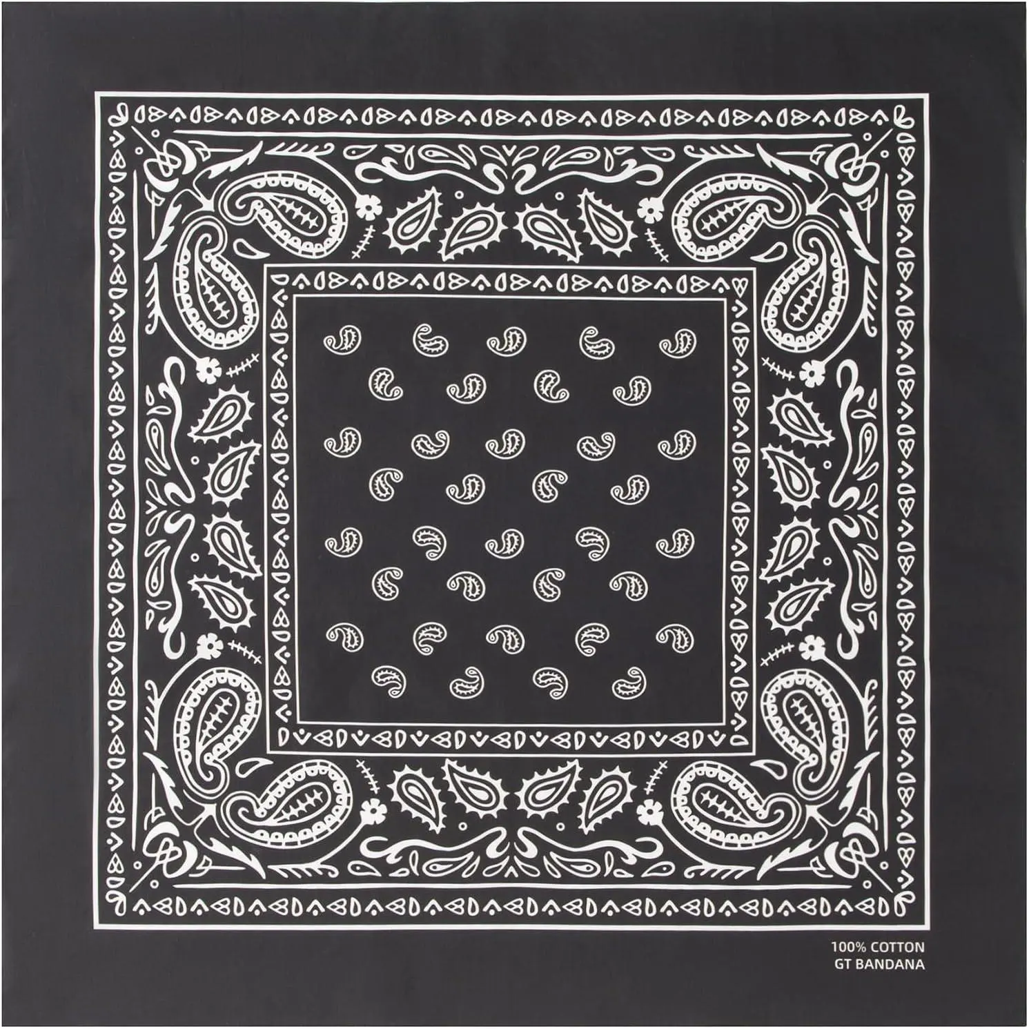GT BANDANA 27"x27" Paisley 100% Cotton Bandana - Multi-Purpose Headbands, 100% Cotton Head Scarves