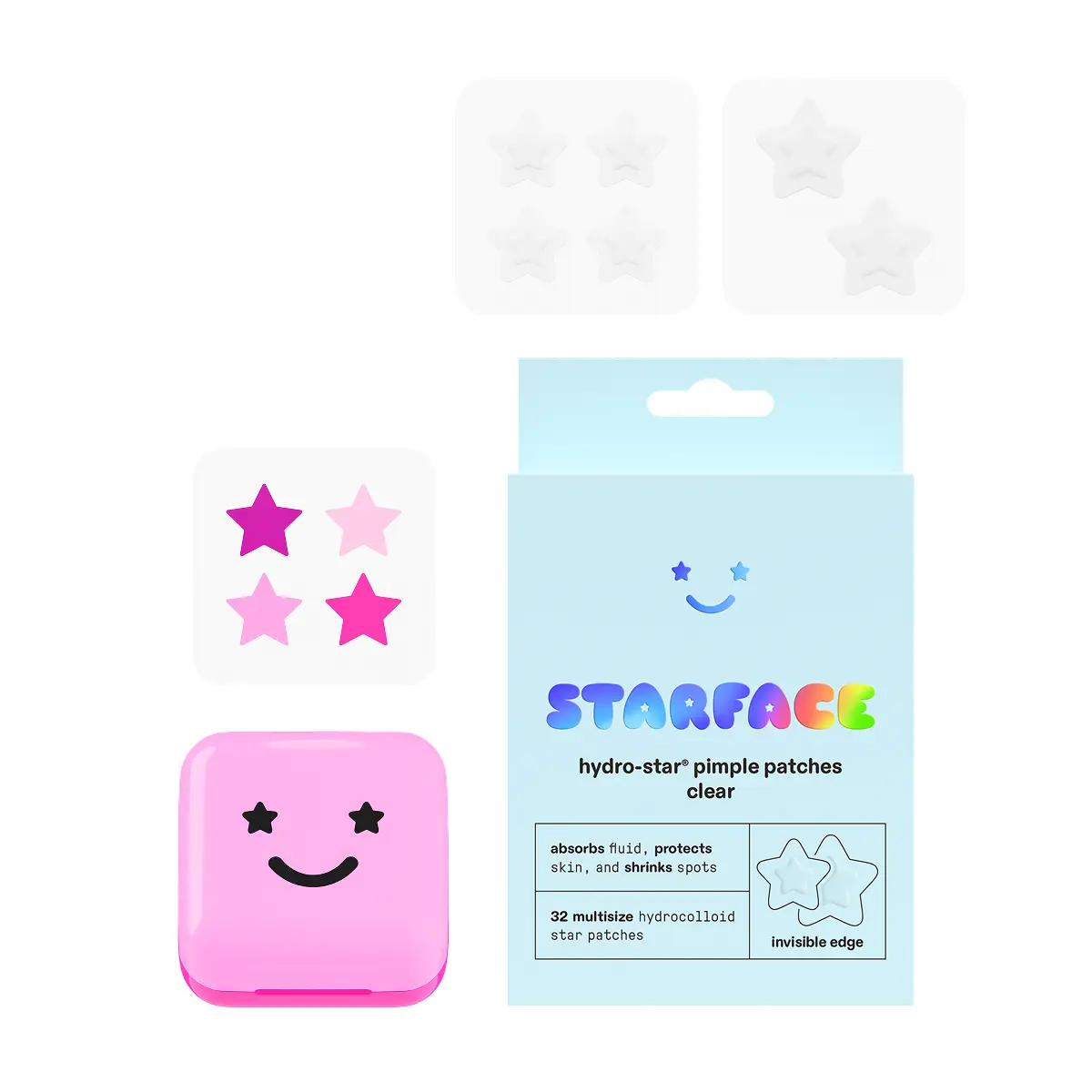 Starface Hydro-Star Favs, Bundle 1 Pink Compact + Hydro-Star Clear Refill