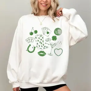 St Patricks Day Shirt Cowgirl Shirt Y2k, Green Martini 90s Style tshirt St Pattys T-Shirt, Sweatshirt, Hoodie, Lucky Shirt St Paddys Drinking Shirt