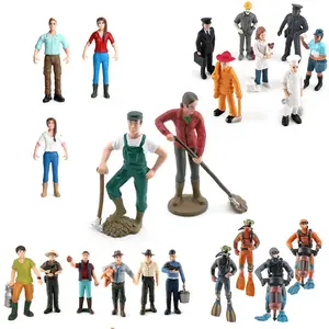 Blue collar Female Farmer Diver Chef Lawyer Milker Postman Professional Figurine People Model Action Figure Toy Kids Gifts Decor