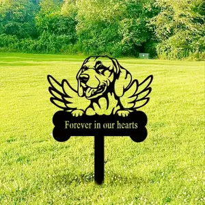 CIFbuy Pet Memorial Stake Metal Pet Grave Marker Sympathy Sign Remembrance Garden Decoration for Dogs Cats