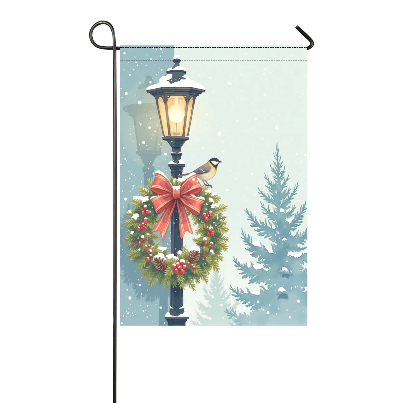 Christmas Garden Flag - 12x18 Inch Double Sided Snowman with Buffalo Plaid Scarf Garden Flag Winter Christmas Rustic Yard Outdoor Decoration