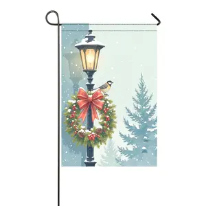 Christmas Garden Flag - 12x18 Inch Double Sided Snowman with Buffalo Plaid Scarf Garden Flag Winter Christmas Rustic Yard Outdoor Decoration