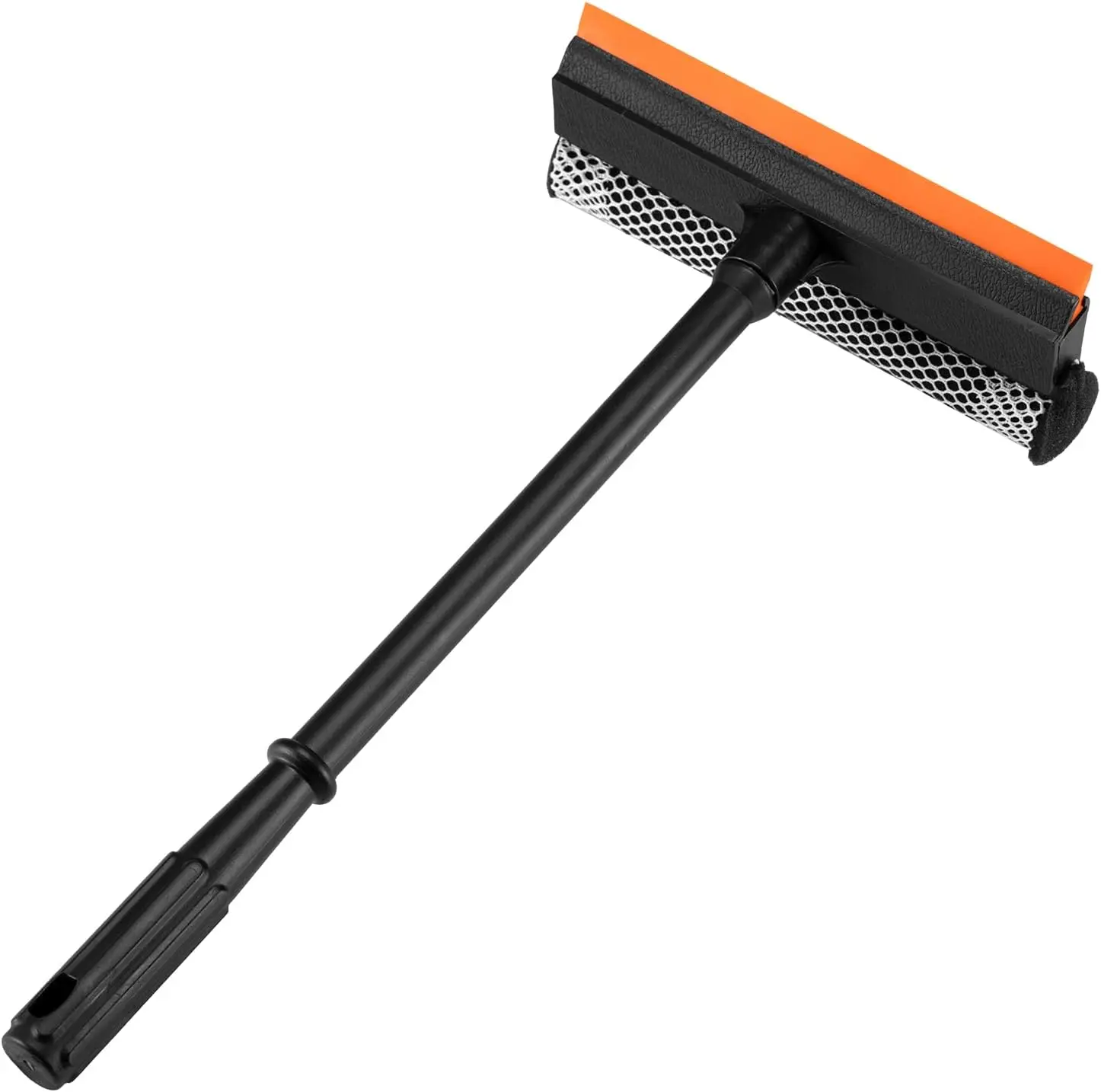 2-in-1 Window Squeegee for Car & Glass – 16 Inch Long Handle Sponge Cleaner for Windshield, Shower, Outdoor Windows & Gas Station Use