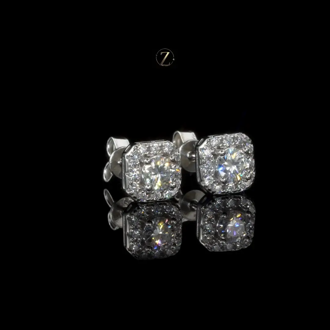 Nacre Zovelle | 0.6CT Total Moissanite Stud Earrings | D Color VVS1+ | 925 Sterling Silver | GRA Certified | Gift for Her