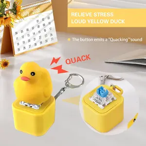 Quackey Duck&Frog&Lizard Keychain Stress Relief Toy, Interactive Keyboard Button Sound, Backpack Hanging Decoration, No Charging Cable Included, Keychain Kawaii