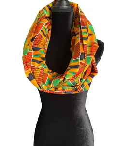 African Print Infinity Scarf & Head Wrap