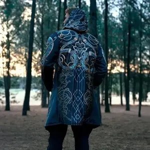 Abstract Universe Retro Fleece-Lined Men’s 3D Digital Loose Hooded Sweatshirt/Cardigan Jacket Print