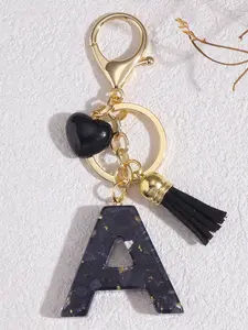 Creative English Letter Pendant Keychain for Women, Resin Drops Stone Initial Keychain, Bag Car Key Decoration Gift, Keychain for Bags