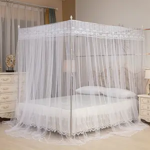 Mosquito Net Tent for Bed, Three Side Opening Canopy Netting for Bedroom without Mosquito Net Holder, Princess Bed Canopy