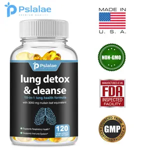 Lung Detox & Cleanse | Mullein Leaf Capsules | 15-In-1 Lung Health Formula for Respiratory, Immune & Purification Support | 10:1 Mullein Leaf Extract (3000mg Equivalent) | 30/60/120 capsules