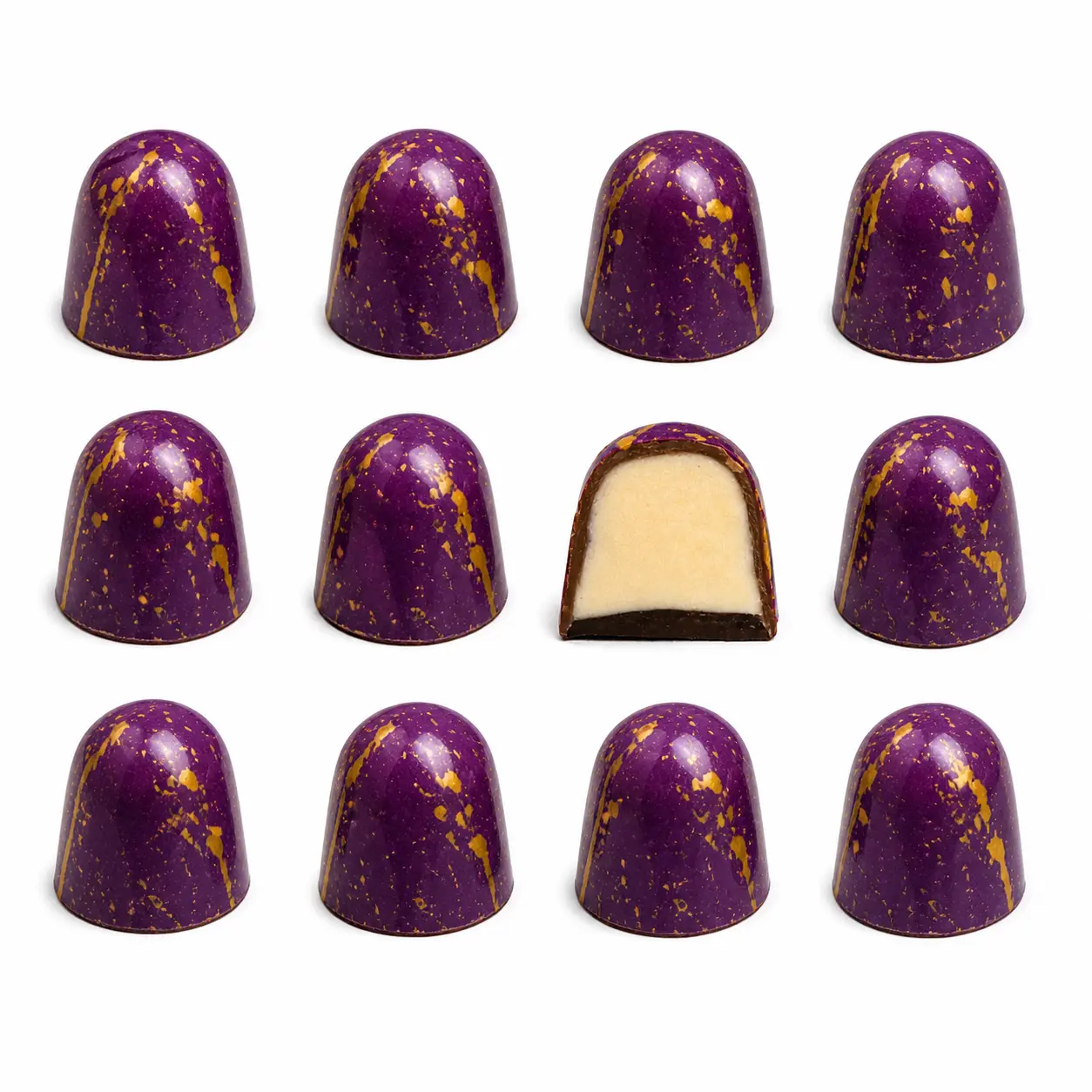 OMNIYA Galaxy Bonbon Burgundy – Lemon Crème & Crunch Filled Belgian Chocolate 6oz Luxury Gift