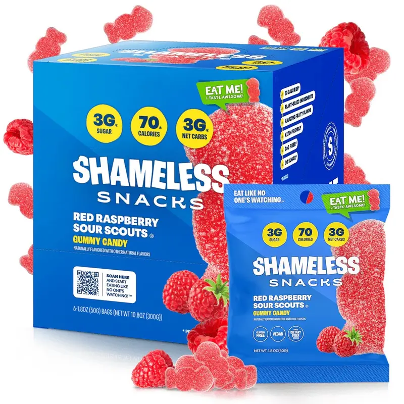 Shameless Snacks High-Fiber Chewable Dietary Gummies - Natural Daily Supplement for Adults (US), Gut Support, Busy-Day Snack, Fiber for Fullness, Selfcare, Prop 65 Safe