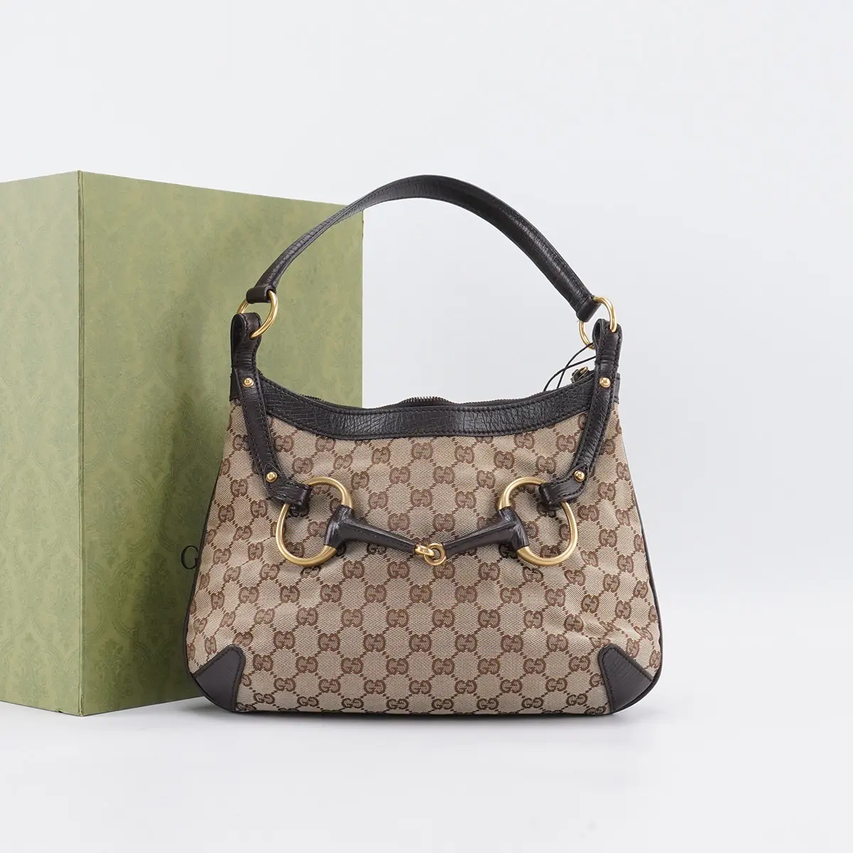 Pre-owned GUCCI pvc Shoulder Bags GG Canvas Horsebit Shoulder Bag BGP210419