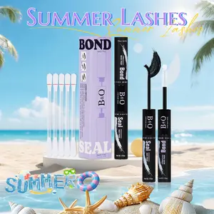 【2IN1 Bond & Seal 】B&Q Dural-Ended Waterproof Week Long Lasting Hold 48-72 Hours Lash Application Tools Glue & Seal, with Remover Swab,Mascara Wand Bond and Seal Makeup Cosmetic #SummerVibes