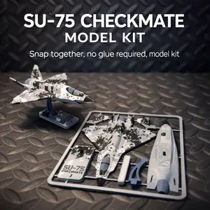 SU-75 Checkmate Model Kit Card Snap-Together Aircraft No Glue Required Detailed Construction Set