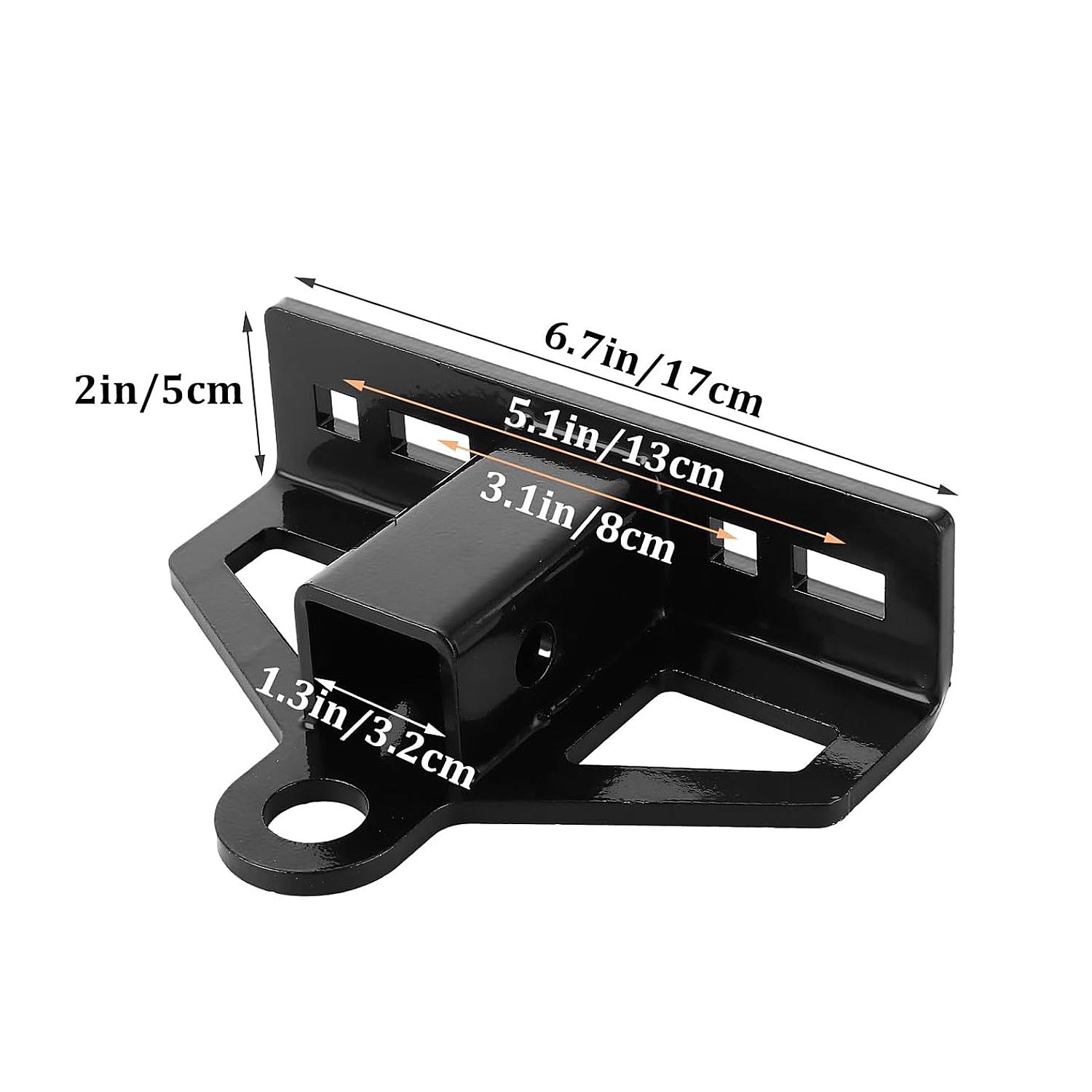 Zero Turn Lawn Mower Hitch with 1-1/4" Receiver, 6mm Thicker Heavy Duty Steel Trailer Receiver Hitch, Universal Upgrade 1-1/4 Hitch Receiver with Versatile Chain Slot and Carriage Bolt Hardware