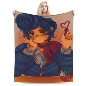 Wally Darling Anime-Themed Flannel Blanket - Soft All-Season Throw with Vibrant Character Design, Perfect Gift for Holidays & Birthdays, Cozy Home Decor for Anime Fans, Anime Room Decor, Birthday Present, Playful Design, Highquality Print