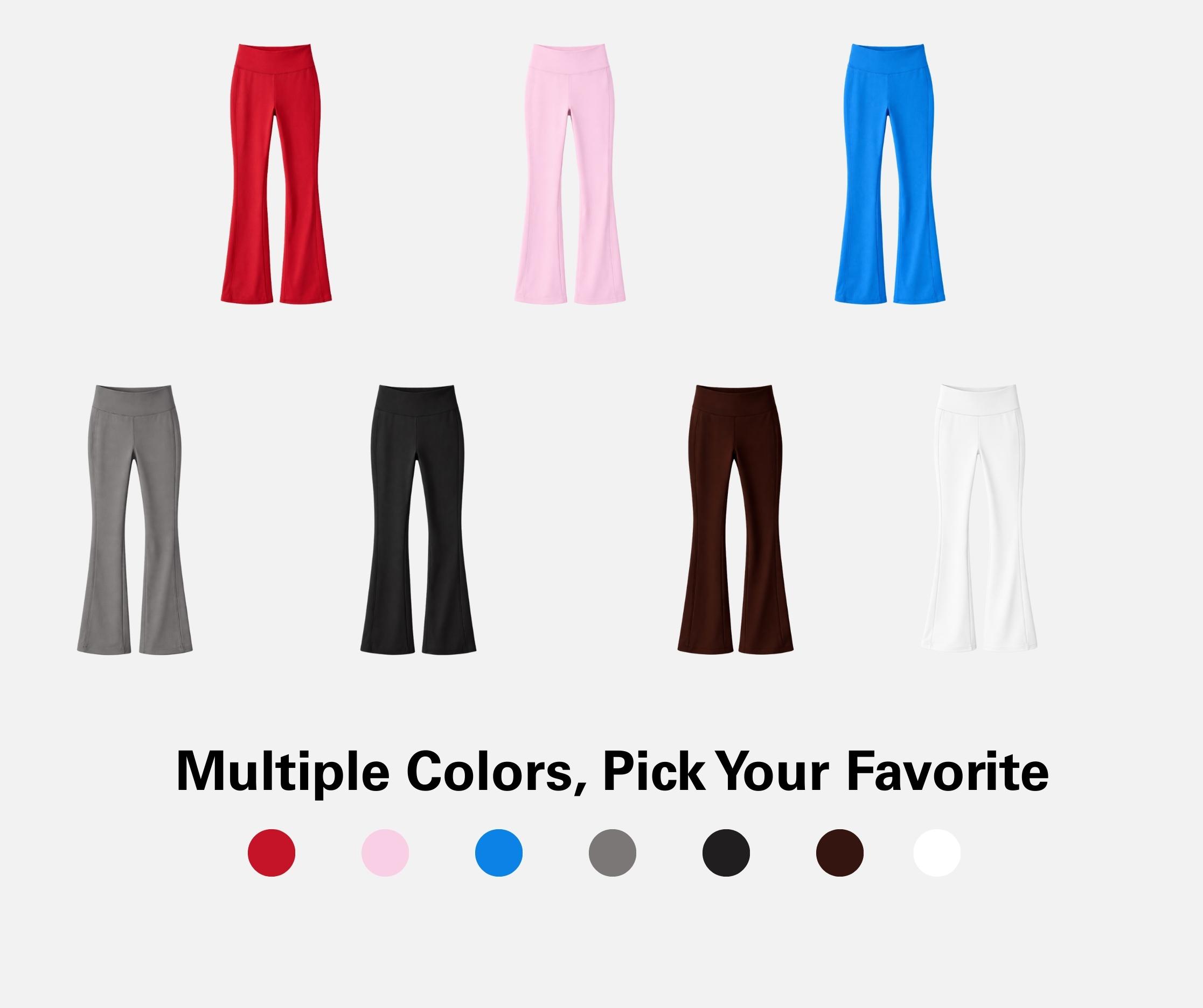 Coral Canton High Waistband Stretch Flared Pants