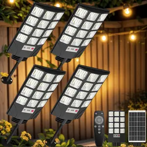 CVCPBU New Solar Street Lamp Road Lighting With Remote Control Garden Light Dusk To Dawn Solar Light Outdoor With Motion Sensor And Remote Control, Suitable For Courtyard, Parking Lot, Garage, Street