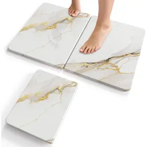 Foldable Stone Bath Mat - 24"x16" Fast-Drying Diatomaceous Earth Stone Shower Mat for & - Absorbent Non-Slip Diatomite Mat - Eco-Friendly, Easy-Store Minimalist Home