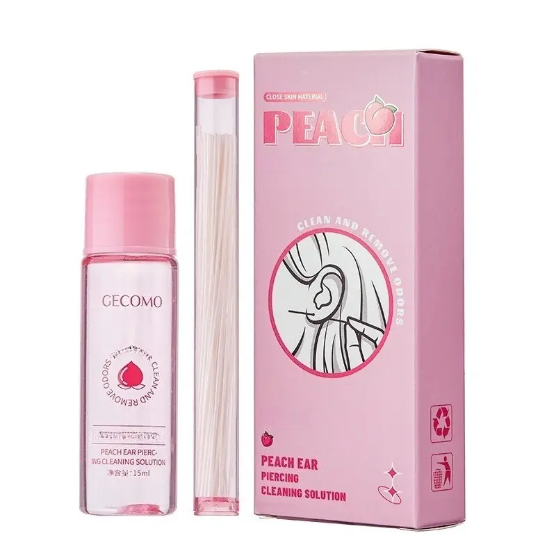 Peach Ear Hole Cleaning Liquid Ear Hole Cleaning Thread Anti clogging Thread Cleaning Dirt Ear Hole Cleaning Thread Set Earwax Removal Kit Ear Hole Cleaner Ear Cleaning Tools