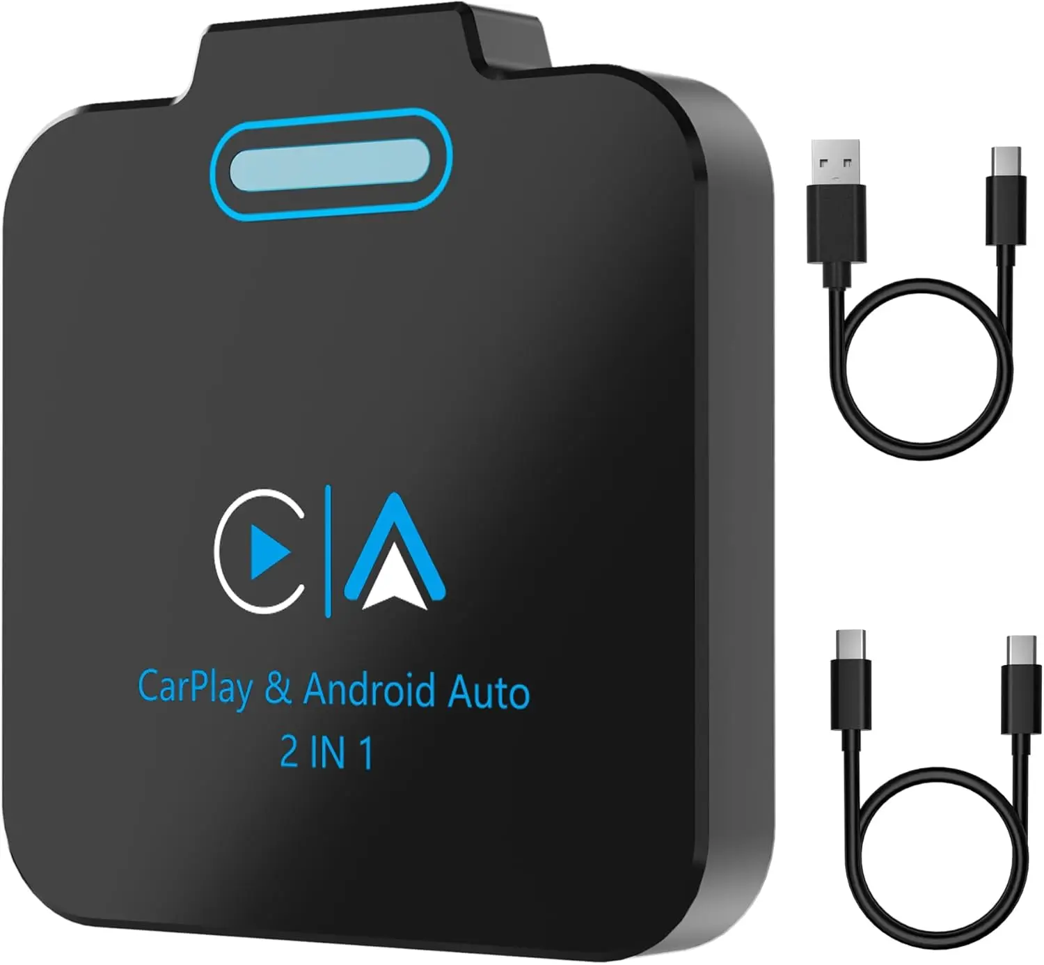 2-in-1 Wireless Adapter for Factory Wired Cars - Wireless CarPlay, Bluetooth CarPlay Digital Media Receivers, Wi-Fi + BT, USB Type-A, Micro USB, Plug-N-Play, Dual OS Support for iOS 10+ & iPhone/Android Devices, Usb Port