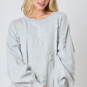 Peach Love Prl Bow Sweatshirt