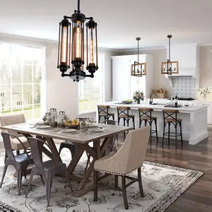 Vintage Industrial Chandelier 4 Lights Steampunk Pendant Lamp