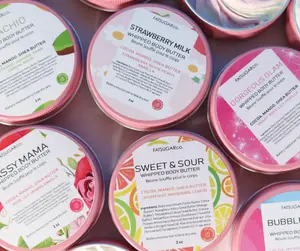 FATSUGARCO Whipped Body Butter Traveling Sizes - Mango Butter & Shea Butter for Dry Skin - 100% Vegan - 2 Ounces - 60Ml