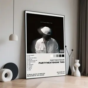 A 2D Frameless Canvas Artwork Displaying Two Album Covers by Partynextdoor, Measuring 12X 18inch , Waterproof and Frameless, Perfect for Decorating Your Living Room or Bedroom Walls, Artistic